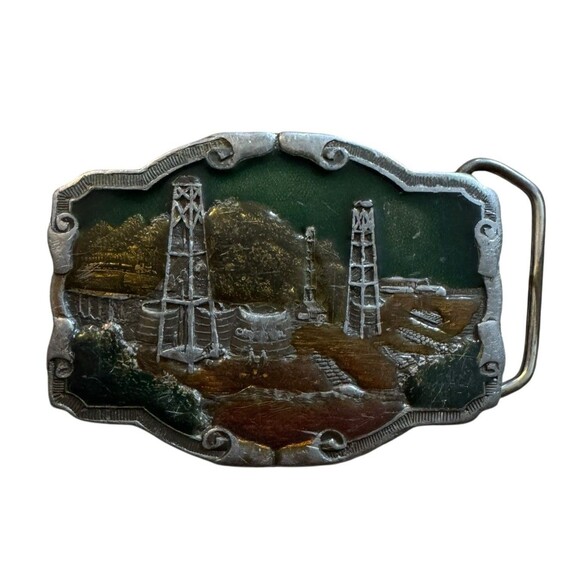 Vintage Koleaco Winco Of Kansas Oil Fields Belt Buckle USA - Picture 1 of 6